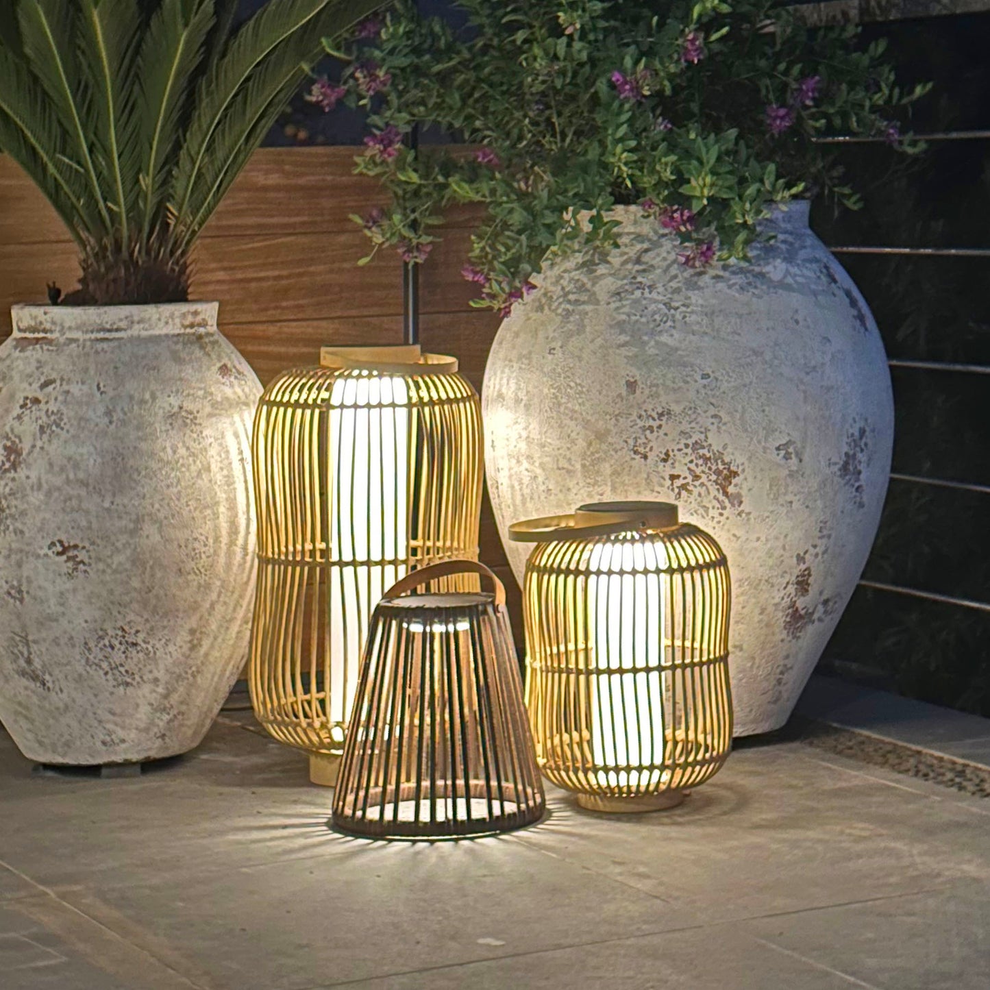 Dekorative Solarlaterne aus warmweißem LED-Polyethylen SHADY H43cm