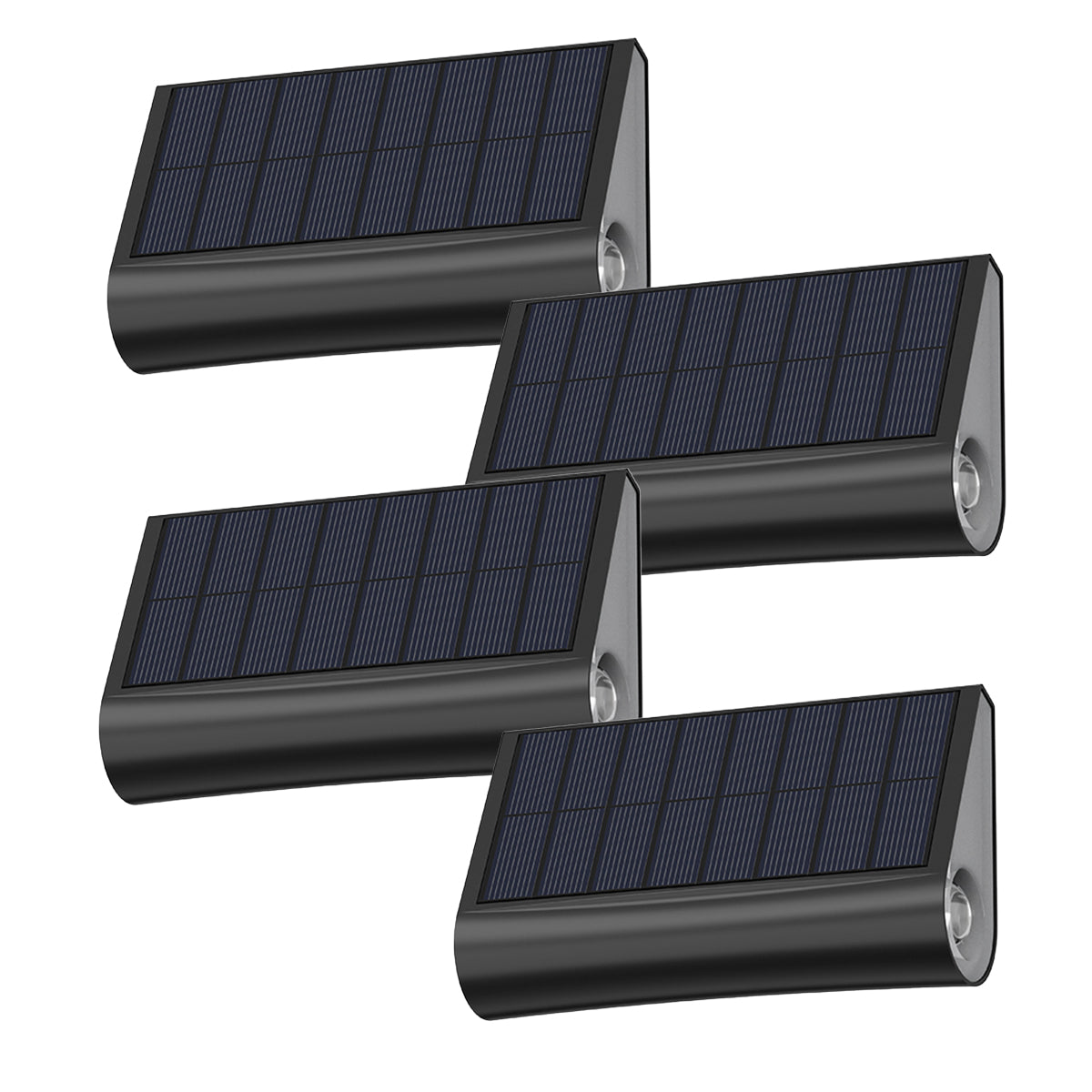 Lot de 4 Lampes Murales Solaires LED Blanc TWILY - Design Moderne, Éclairage Autonome et Étanche, Parfaites pour Terrasse, Jardin, Allée et Extérieur