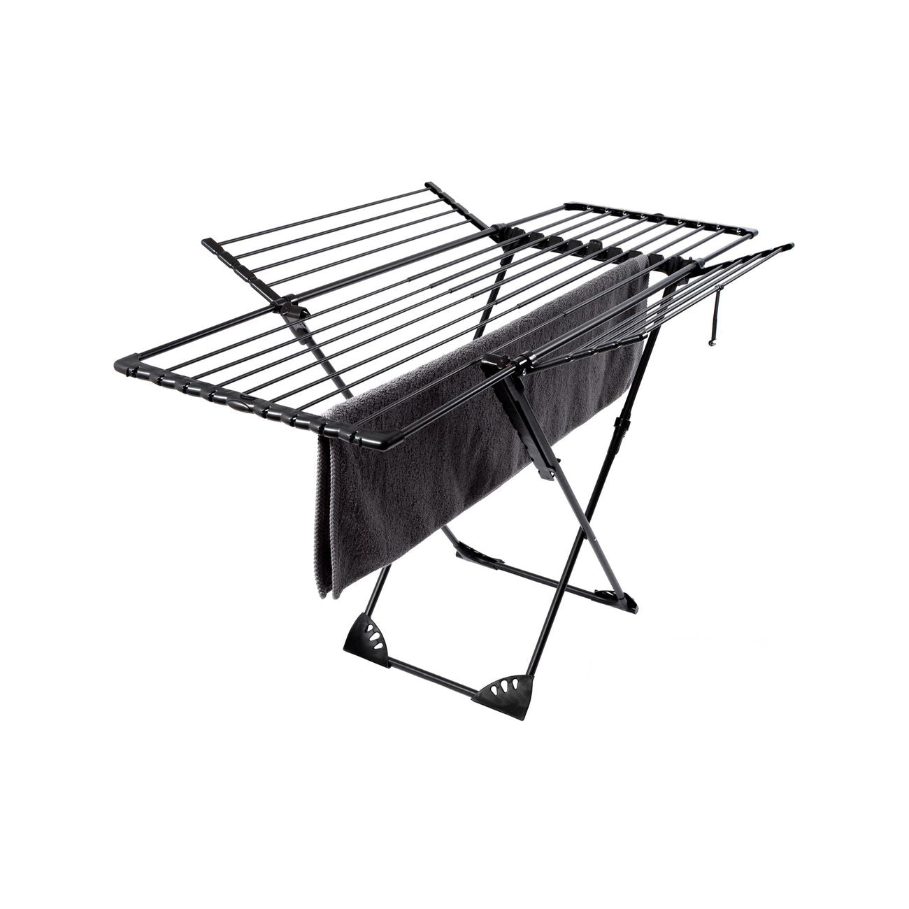 Etendoir à linge Séchoir à linge pliable avec ailes réglables extensibles 27M UMEA Couleur noir en acier inoxydable