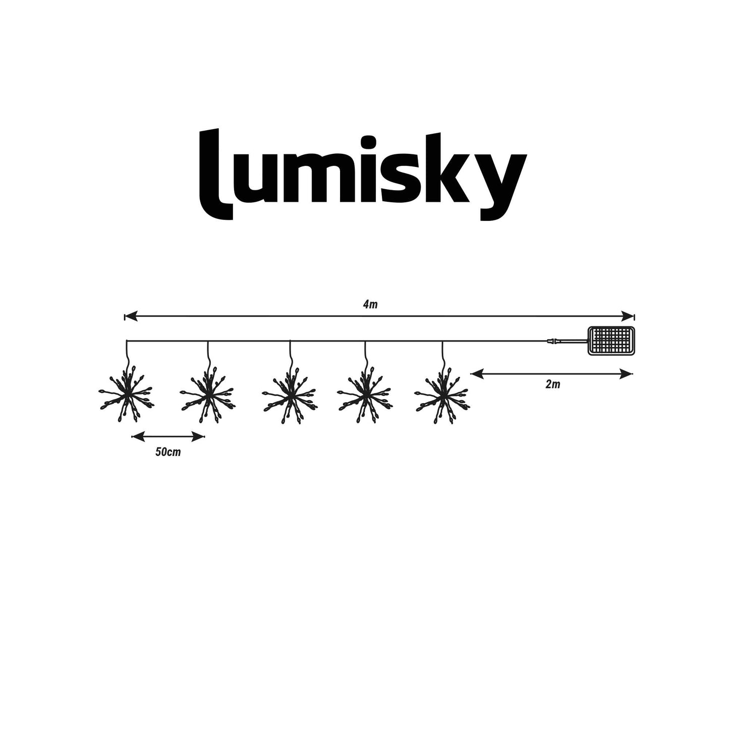 Guirlande lumineuse extérieur solaire 5 boules effet feu d'artifice FIREWORKS STRING LIGHT 4m