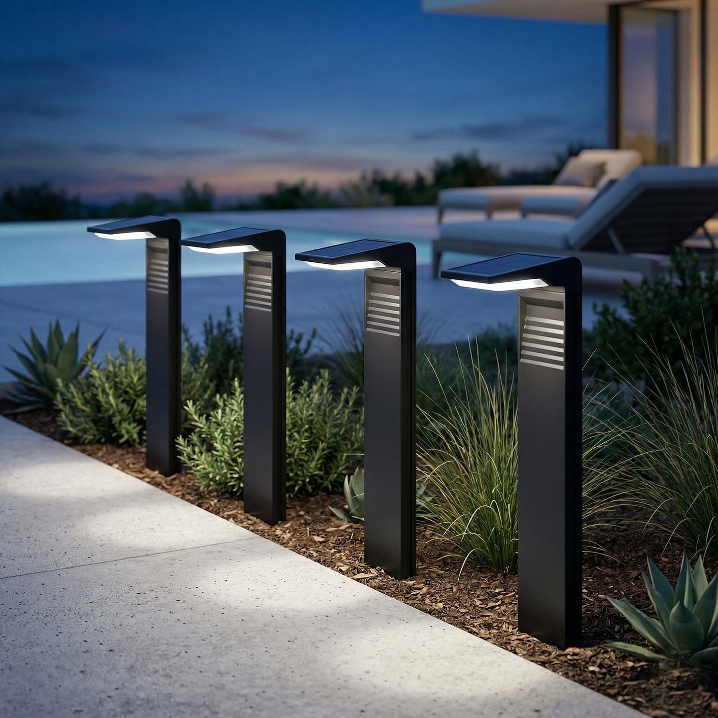 Set mit 2 kaltweißen LED-Solarleuchten zum Bepflanzen von 2x OSTRY H41cm