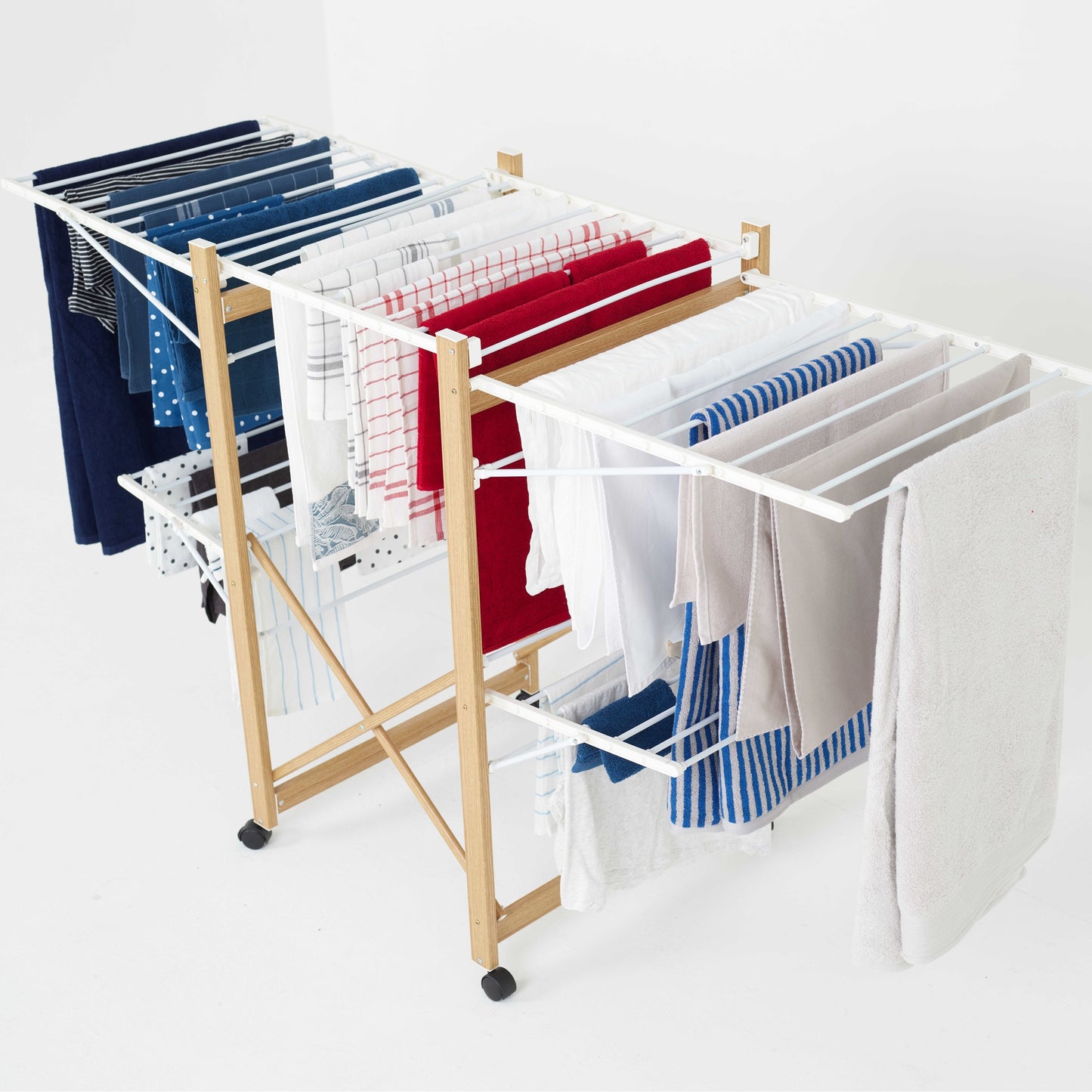 28M USHUAIA Multifunktions-Kleiderständer Wäscheständer Holzfarbe Große Kapazität