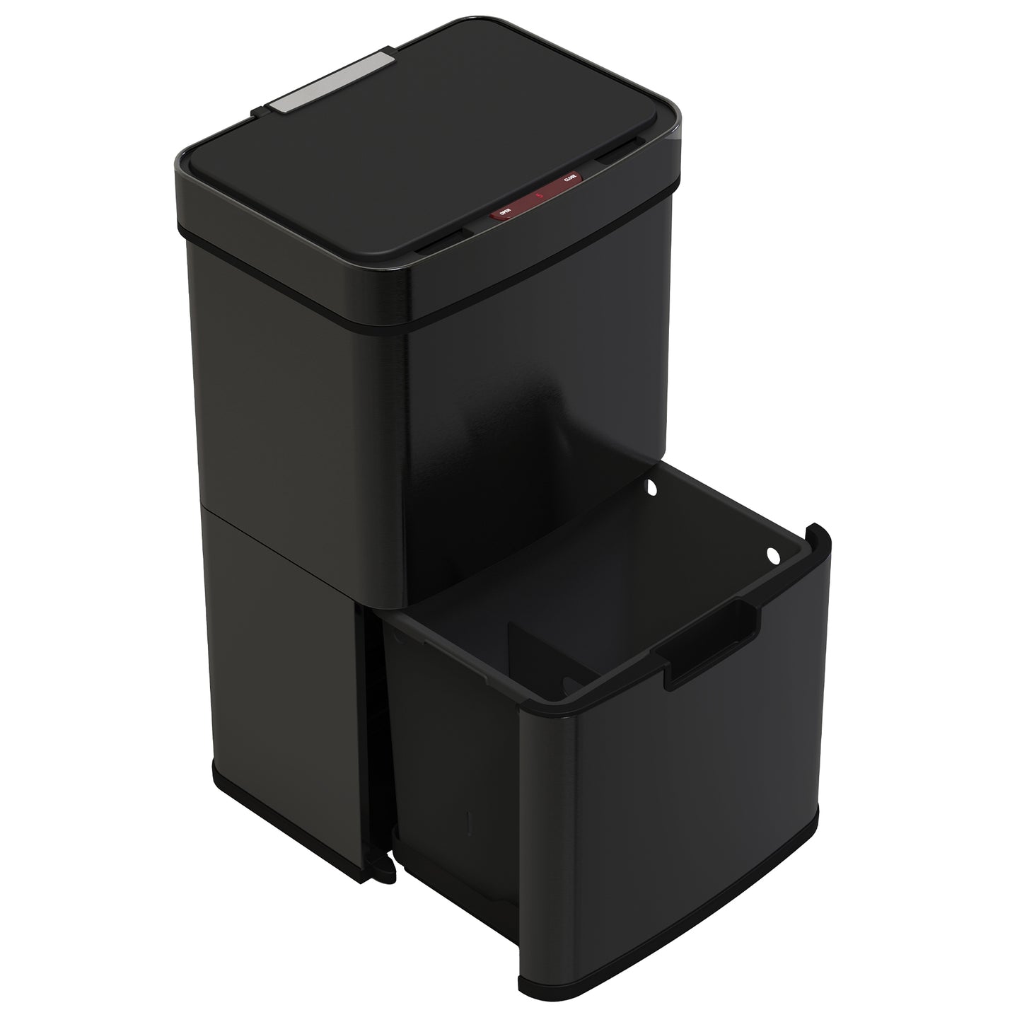 NARVIK Automatischer Küchenabfalleimer mit zwei Fächern, 75 l, aus Edelstahl, Recycling, großes Fassungsvermögen und Tischabfalleimer 3 l