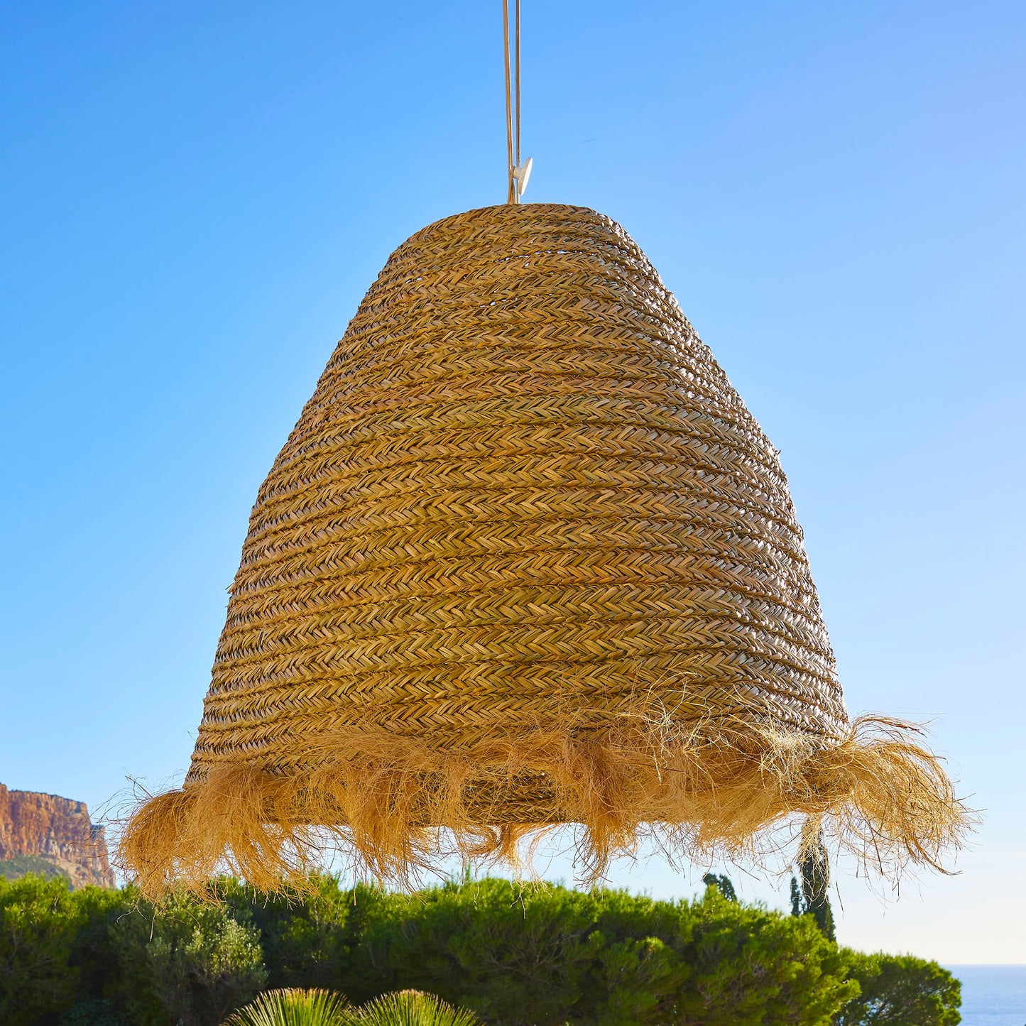 ANAFI Lampenschirm im Bohème-Stil aus natürlichem Seegras für elektrische Fassung E27