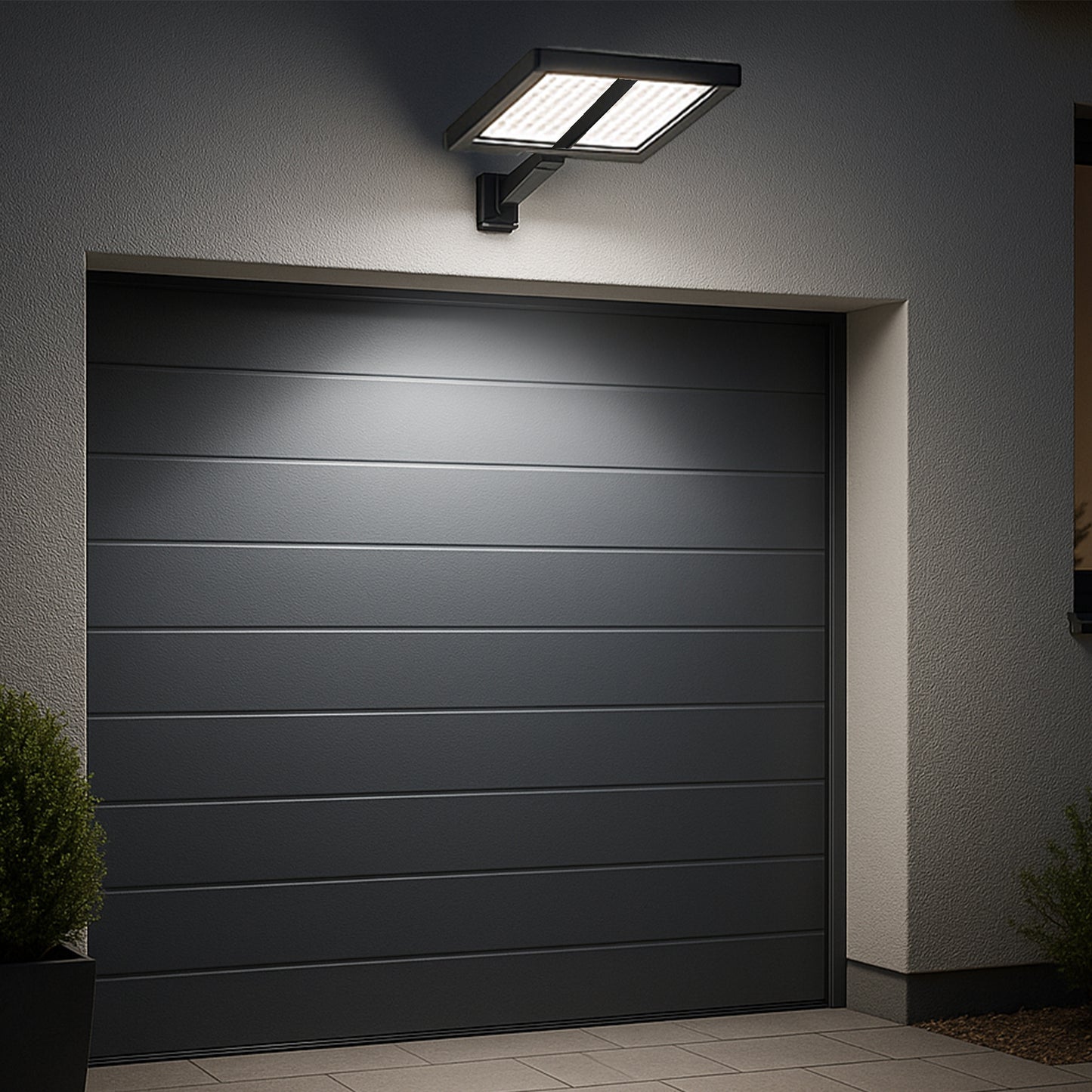 Solarspot 2 schwarze Köpfe leistungsstarke weiße LED-Beleuchtung CLIPPER BLACK 37cm mit einstellbarem Bewegungsmelder