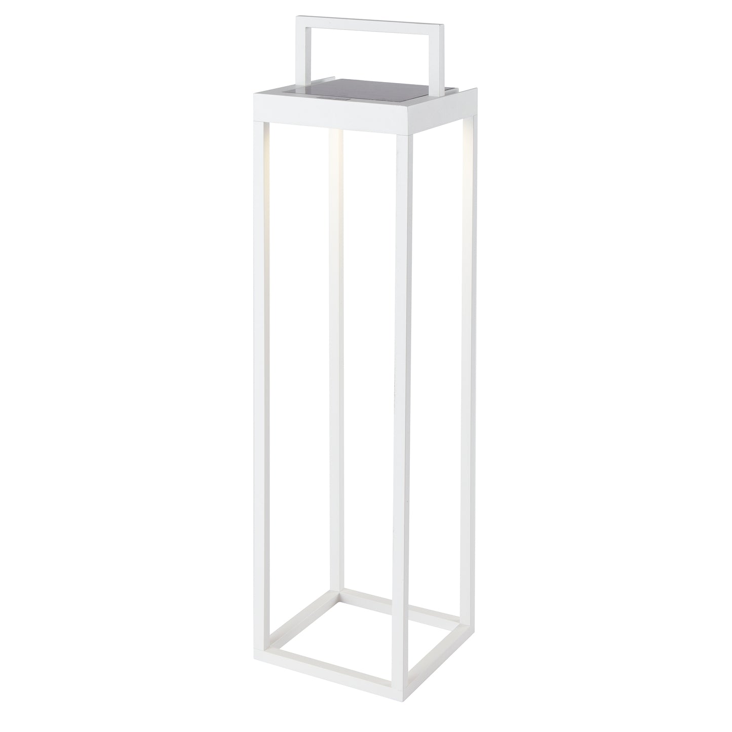 Schicke weiße Solarlaterne aus Aluminium zum Pflanzen oder Stellen oder am Boden befestigen warmweiße LED BIG HYDRA H50cm mit Schalter