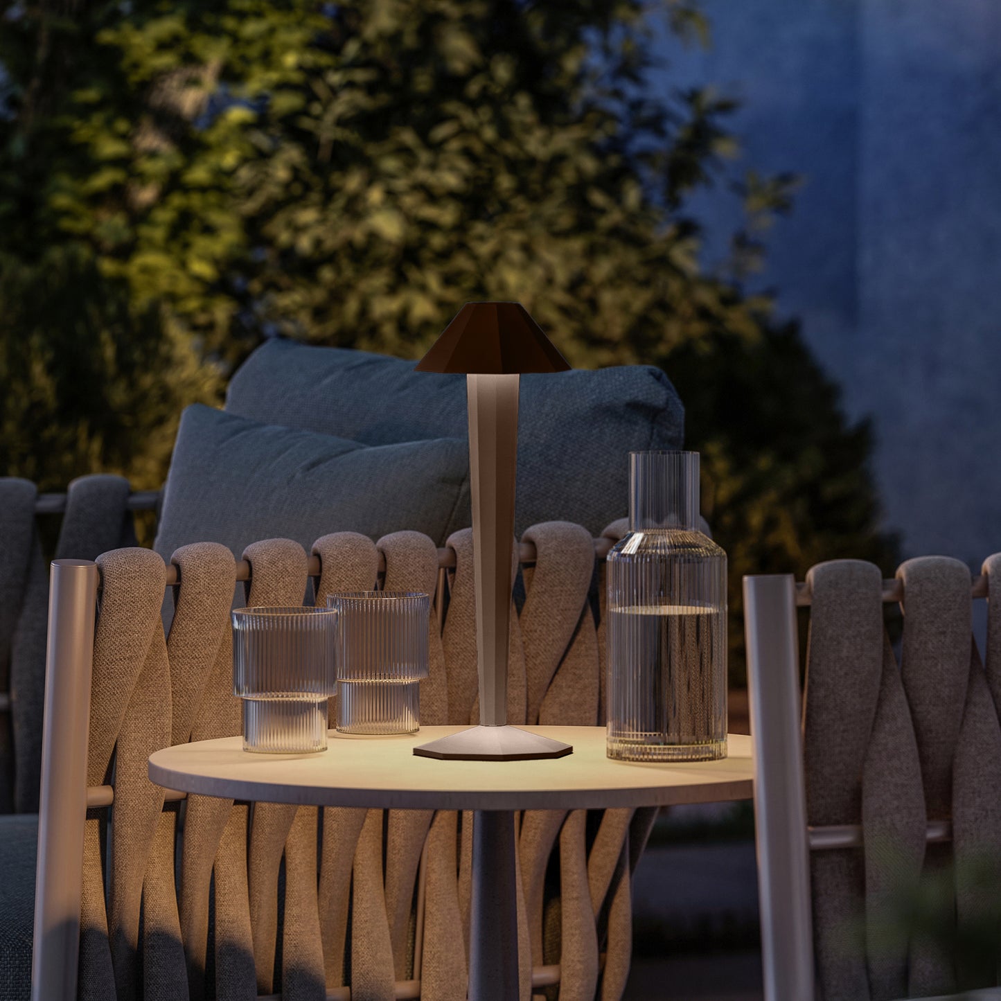 Kabellose warmweiße LED-Tischlampe ABBY BLACK H30cm