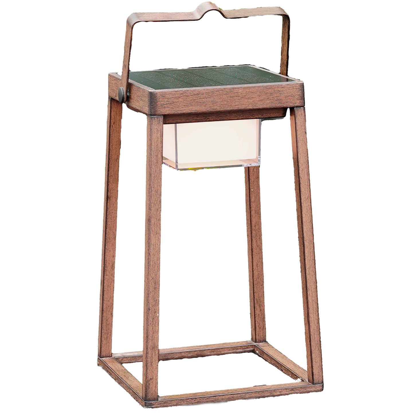 Kabellose Designer-Laterne aus Aluminium mit Metallgriff warmweiße LED SANTORIN WHITE H47cm