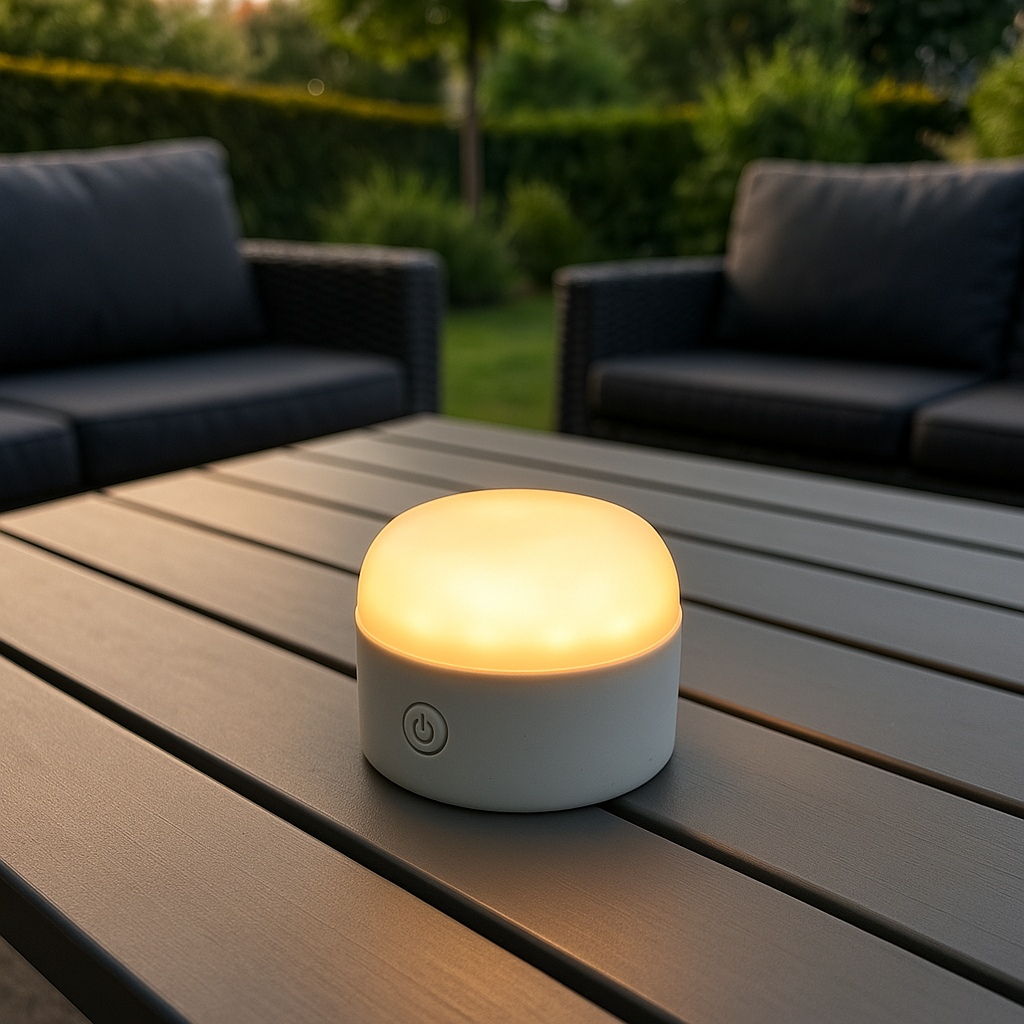 LYS 900 Lumen weiße und mehrfarbige wiederaufladbare LED-Lampe mit Fernbedienung H11cm