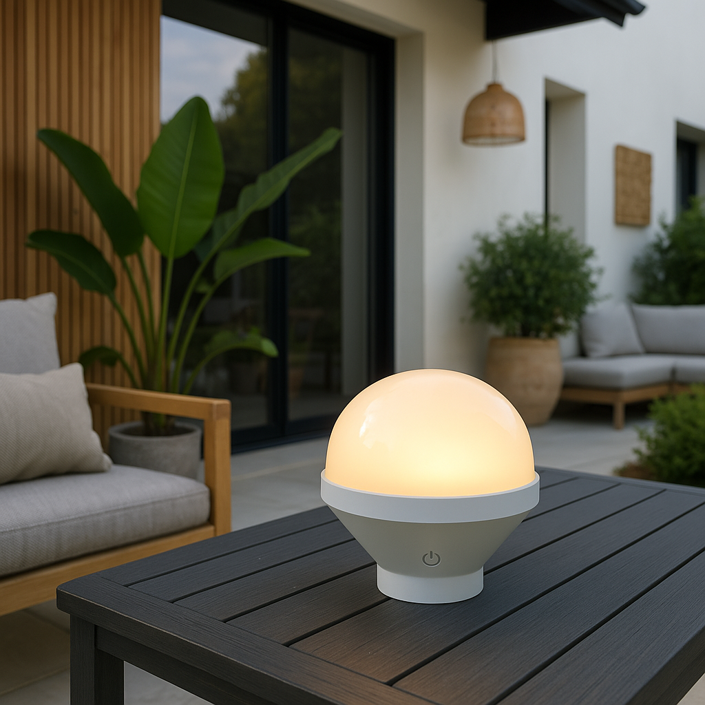 LYS 900 Lumen weiße und mehrfarbige wiederaufladbare LED-Lampe mit Fernbedienung H11cm