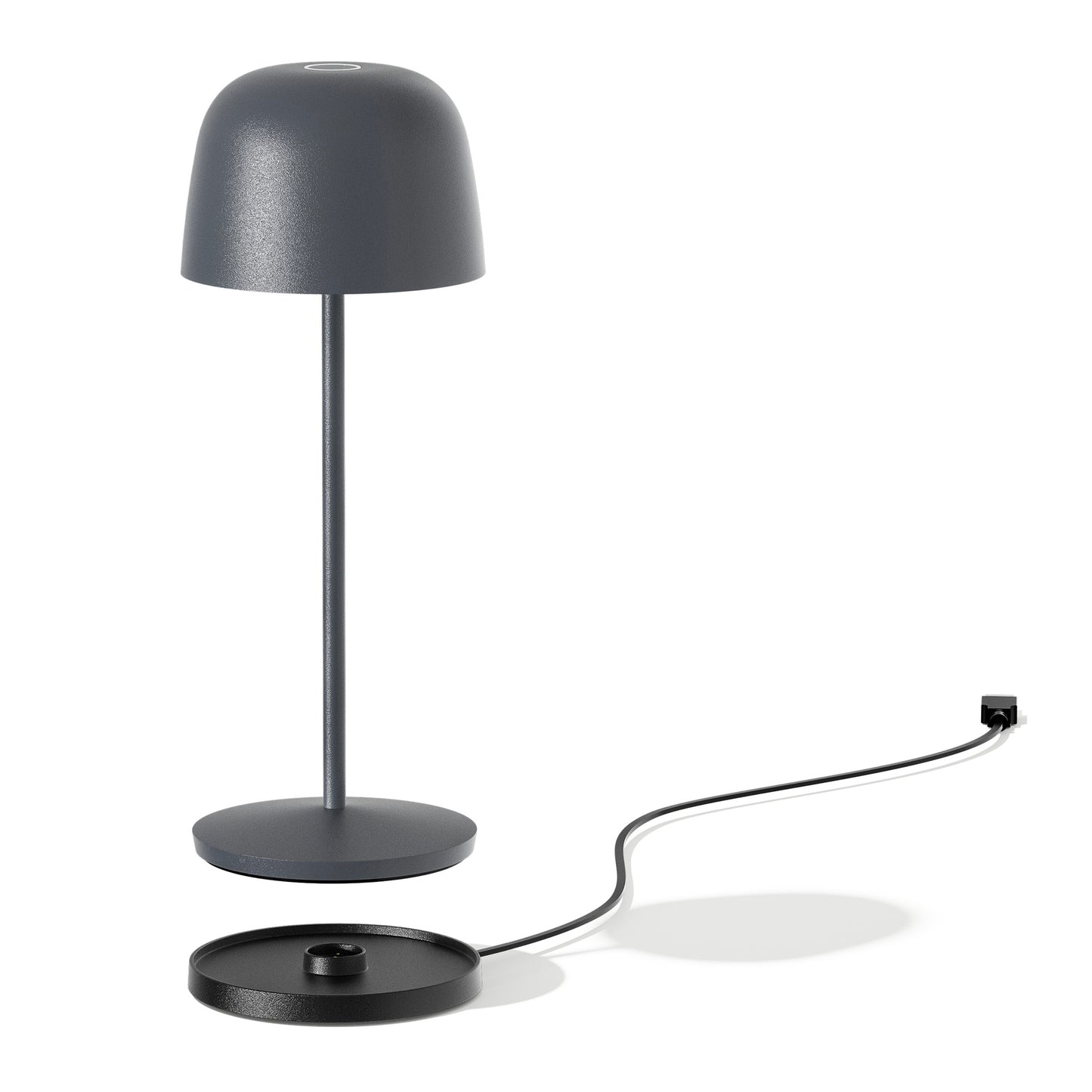 Lampe de table touch sans fil en acier gris anthracite LED SOPHIA ROCK blanc dimmable H28cm