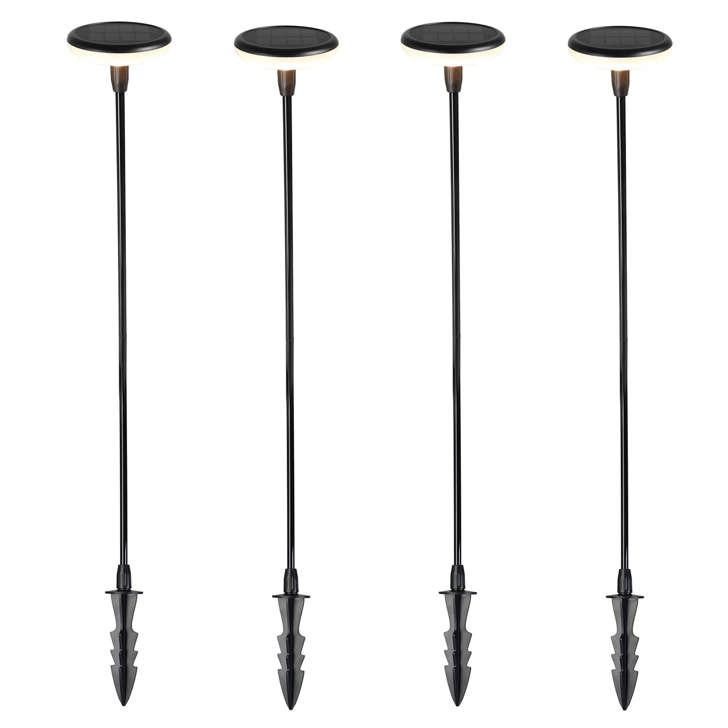 Lot de 4 balises solaires à planter blanc chaud 4X LUCENTY H76cm
