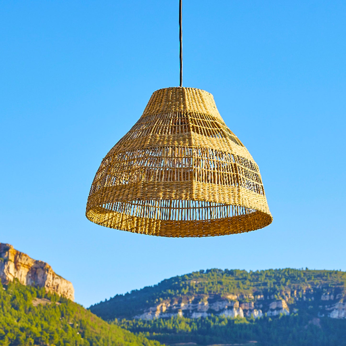 Suspension sur secteur pour l'extérieur MERIDA OUTDOOR CABLE en herbe marine style bohème 5m de longueur de câble