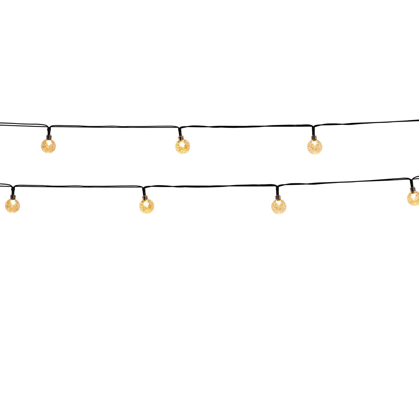 Solar-Lichterkette mit 20 warmweiß funkelnden LED-Kugeln FESTY WHITE 5,80m