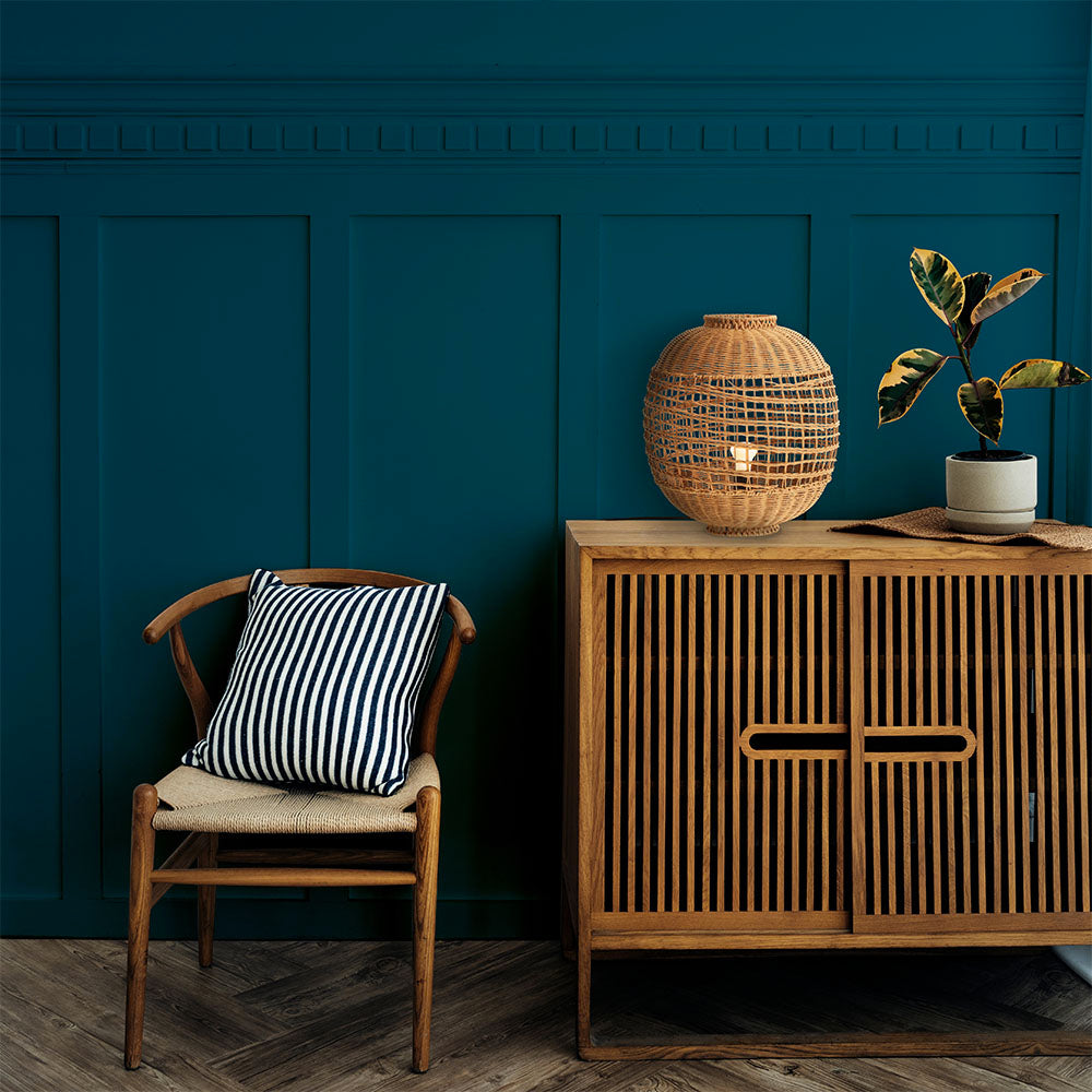 ESMA Tischlampe aus natürlichem Rattan mit E27-Fassung H42 cm