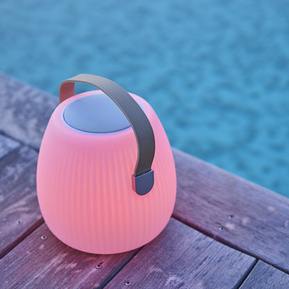 Mini Musik tragbar Bluetooth kabellos LED weiß/mehrfarbig dimmbar MINI MAY PLAY H23cm mit Fernbedienung