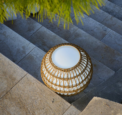 Boule lumineuse filaire avec coque poly rotin amovible pour extérieur LED blanc BOBBY W40 DRESS ∅40cm culot E27