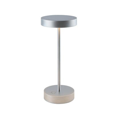 Lampe de table sans fil dimmable en aluminium argenté LED SANDY MINI CHROME H25 cm