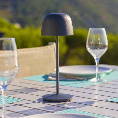 Lampe de table touch sans fil en aluminium gris anthracite LED SOPHIA ROCK blanc dimmable H28cm