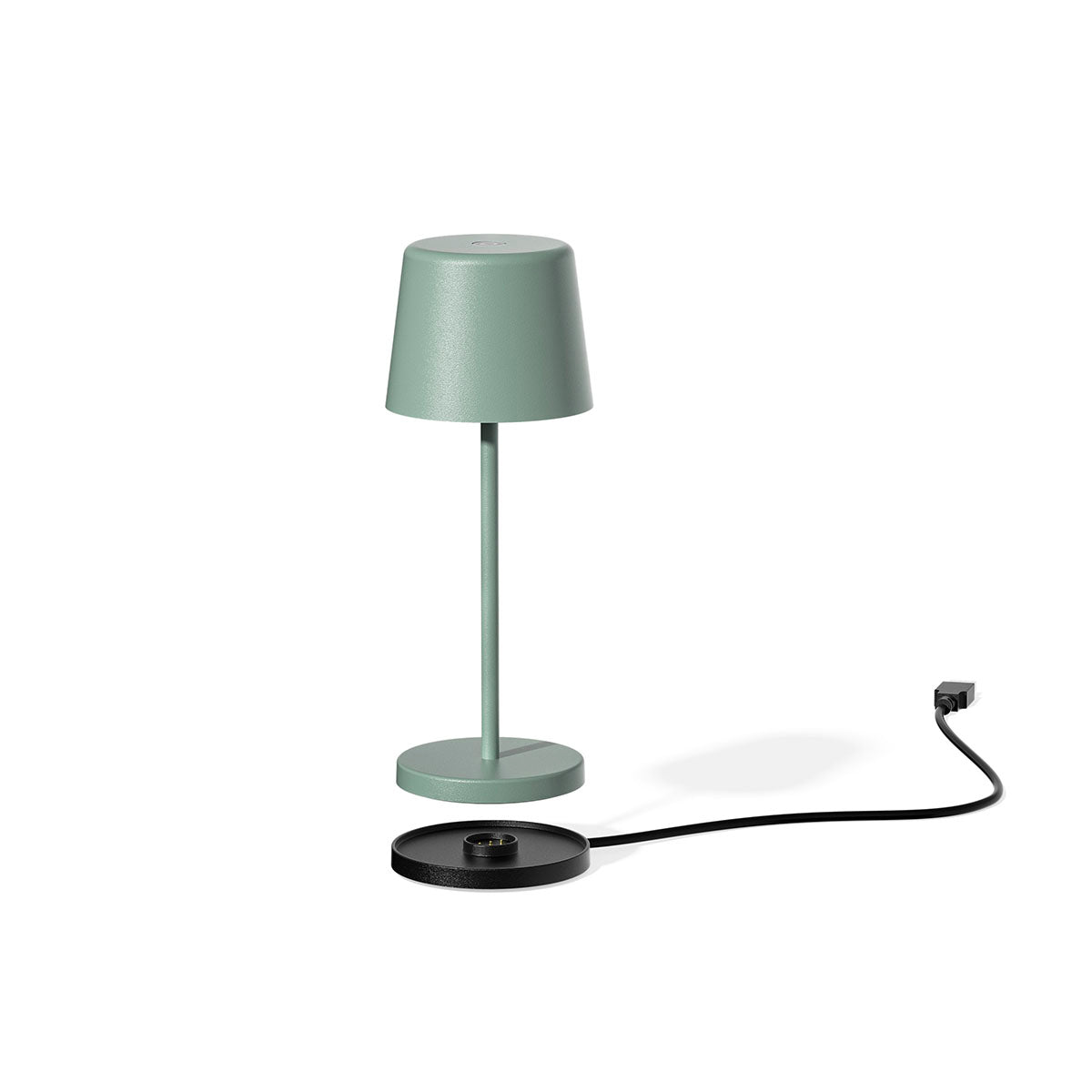 Mini lampe de table touch sans fil en aluminium vert LED KELLY MINI OLIVE blanc dimmable H22cm