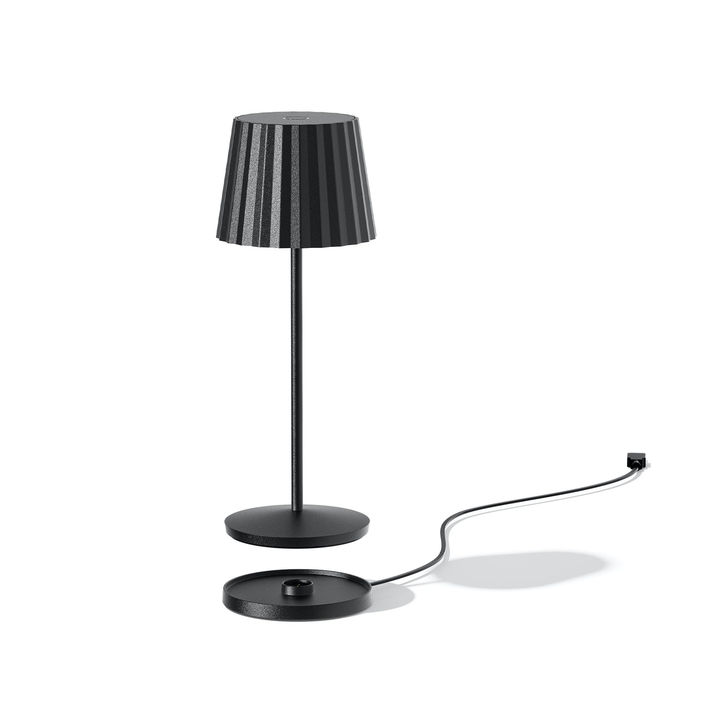 Kabellose warmweiße LED-Tischlampe ABBY BLACK H30cm