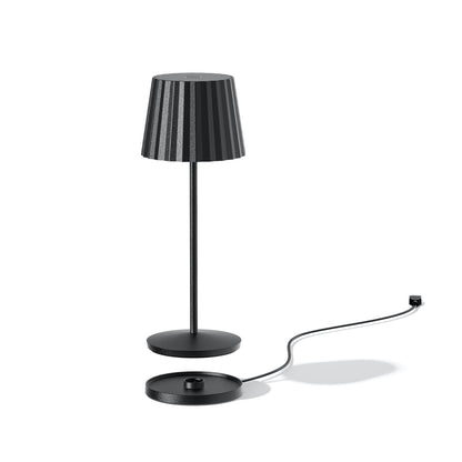 Kabellose warmweiße LED-Tischlampe ABBY BLACK H30cm