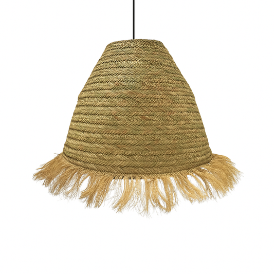 Netzbetriebene Pendelleuchte für den Außenbereich ANAFI OUTDOOR CABLE in natürlichem Seegras im Bohemian-Stil 5m Kabellänge