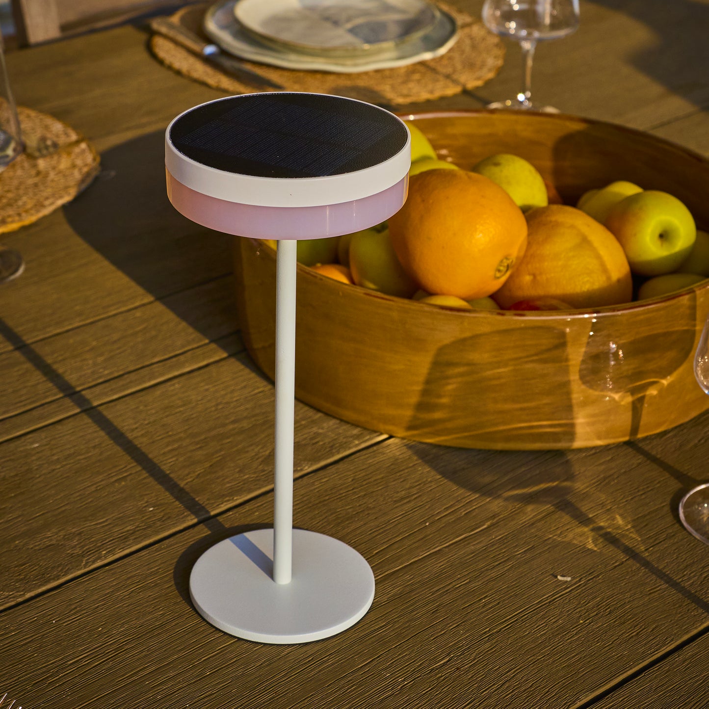 Lampe de table solaire LED blanc dimmable VIVIA MINI WHITE SOLAR H27cm