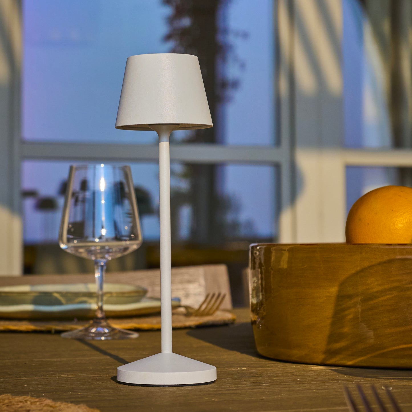 Lampe de table sans fil LED blanc chaud dimmable EMILY H25cm, White