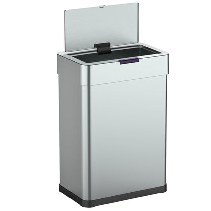Design-Automatik-Kücheneimer 60L DAYTONA aus Edelstahl mit Umreifung