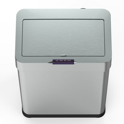 Design-Automatik-Kücheneimer 60L DAYTONA aus Edelstahl mit Umreifung