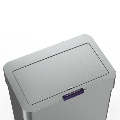 Design-Automatik-Kücheneimer 60L DAYTONA aus Edelstahl mit Umreifung