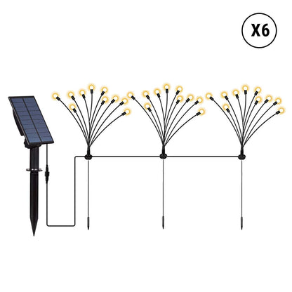 Lot de 18 torches solaires 180 boules lumineuses avec panneau solaire déporté LED blanc chaud LYRA FAMILY X3 H70cm