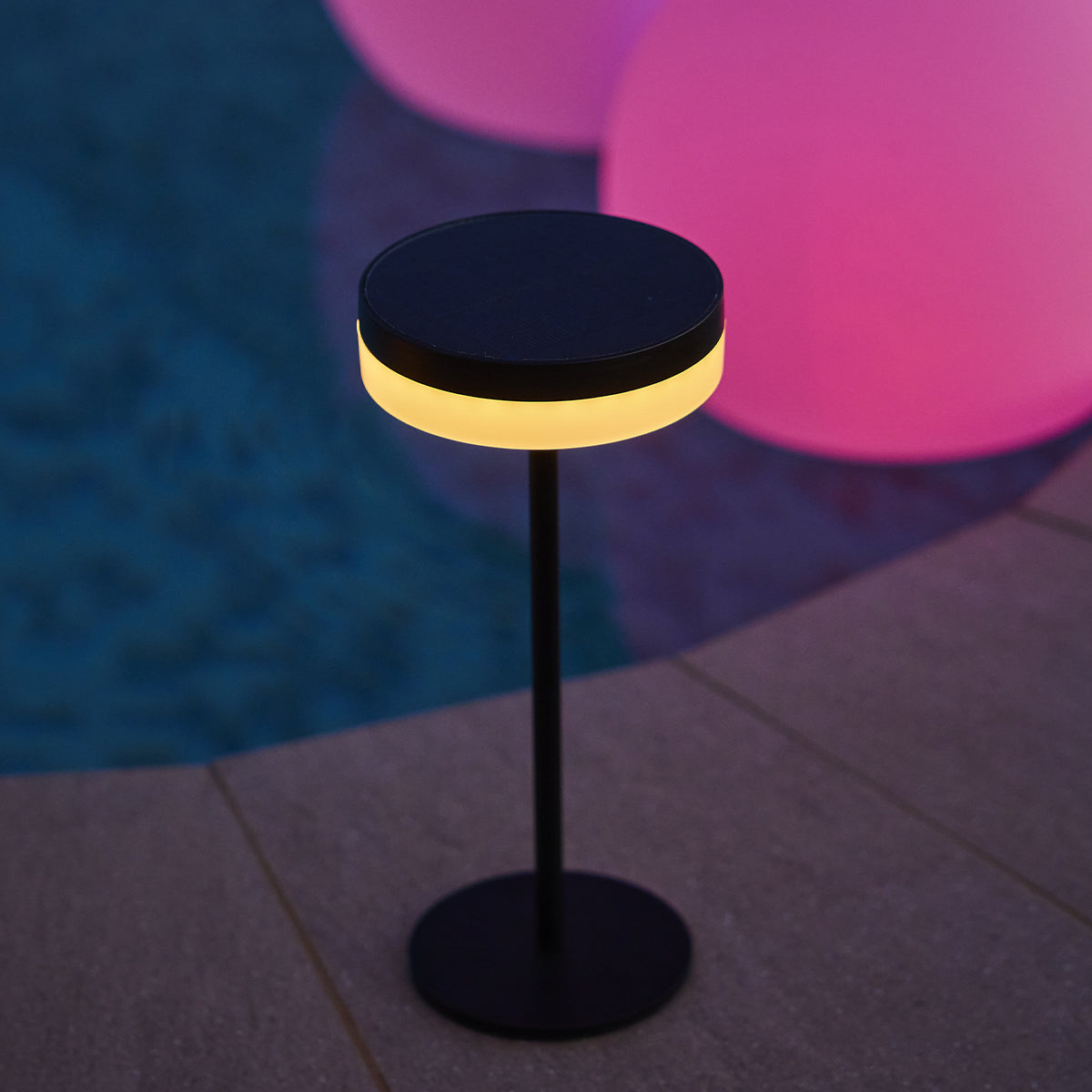 Lot de 2 lampes de table solaires et USB noires LED blanc chaud dimmable 2x VIVIA MINI SOLAR H27cm