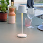 Lot de 9 lampes de table sans fil LED blanc chaud dimmable EMILY WHITE H25cm avec plateau de chargement