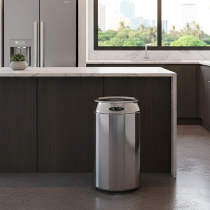 Automatischer Küchenabfalleimer 30L CAN aus Edelstahl in Dosenform mit Eimer