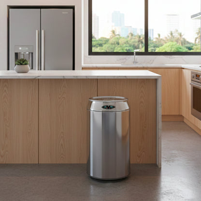 Automatischer Küchenabfalleimer 30L CAN aus Edelstahl in Dosenform mit Eimer