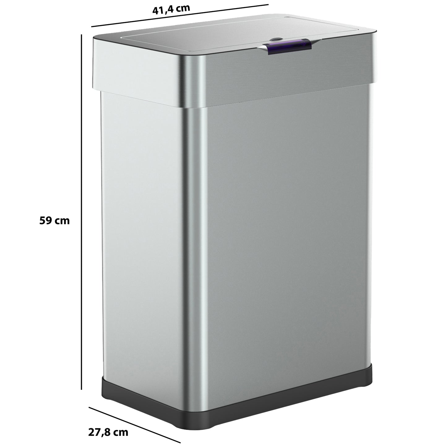 Design-Automatik-Kücheneimer 60L DAYTONA aus Edelstahl mit Umreifung
