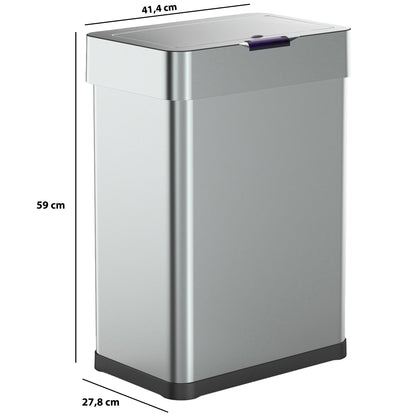 Design-Automatik-Kücheneimer 60L DAYTONA aus Edelstahl mit Umreifung