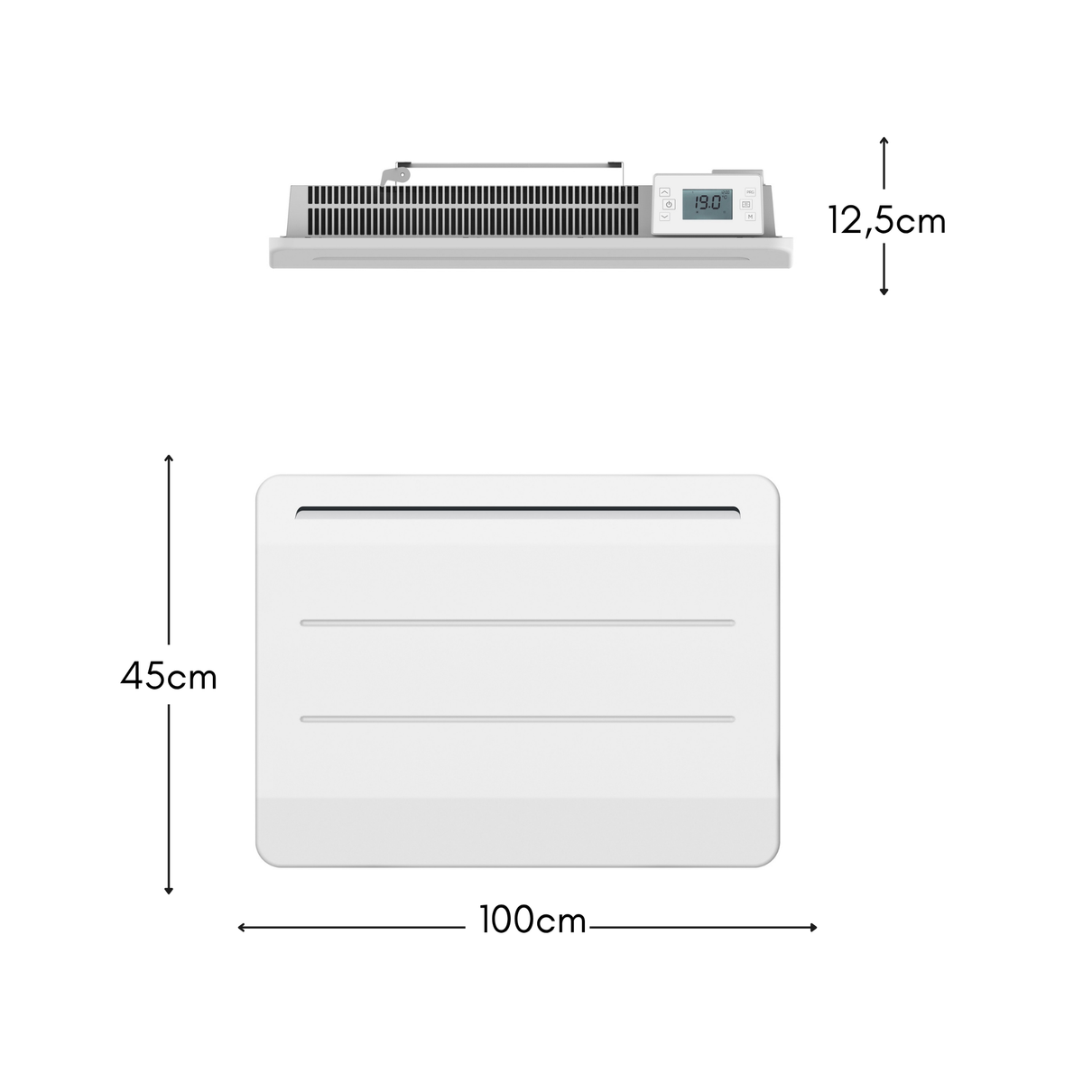 CAST FONTE Elektrischer Trockenträgheitsheizkörper mit LCD-Bildschirm 2000W MAUNA