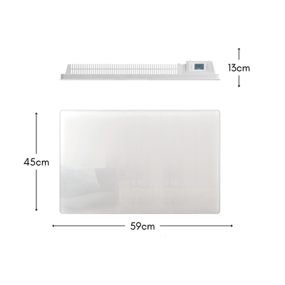 Elektrischer Heizkörper mit trockener Trägheit KERAMIK-Block + GLAS-Fassaden-LCD-Bildschirm 1000W GLASS Standard NF