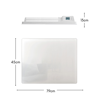 Elektrischer Heizkörper mit trockener Trägheit KERAMIK-Block + GLAS-Fassaden-LCD-Bildschirm 1500W GLASS Standard NF