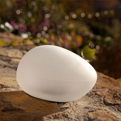Dekorative weiße LED-Kiesel-Solarlampe SOLENZARA ∅16cm
