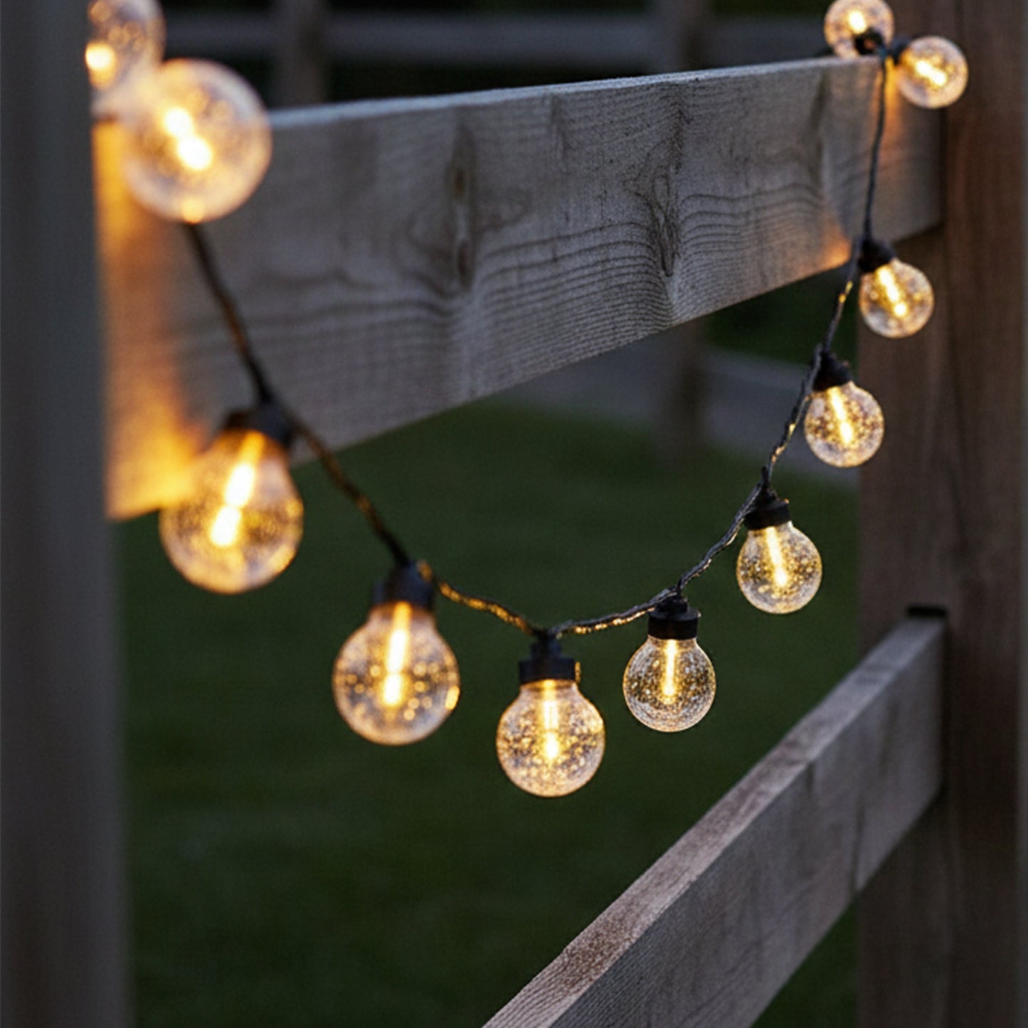Guirlande lumineuse solaire 25 ampoules bulles BUBBLE STRING LIGHT LED blanc chaud dimmable 20m