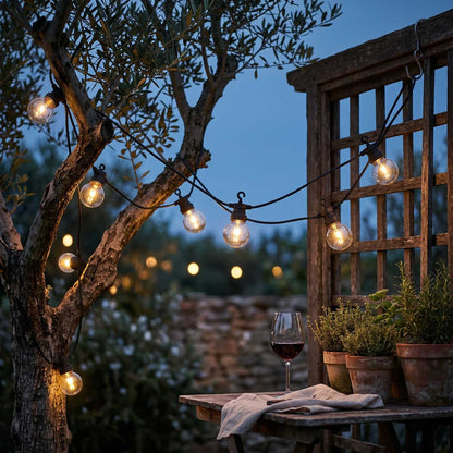 Lichtgirlande mit 20 transparenten warmweißen LED-Lampen PARTY CLEAR 20 L8,70m