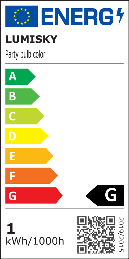 Set mit 5 LED-Birnen E27 mehrfarbig kugelkompatibel Girlande PARTY BULB COLOR H7cm