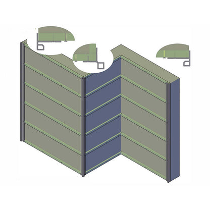 Gartenzaun-Bausatz mit Verdunkelungs-Verbundholz- und Aluminiumpaneelen - Verlängerung 1,85 x 1,87 m