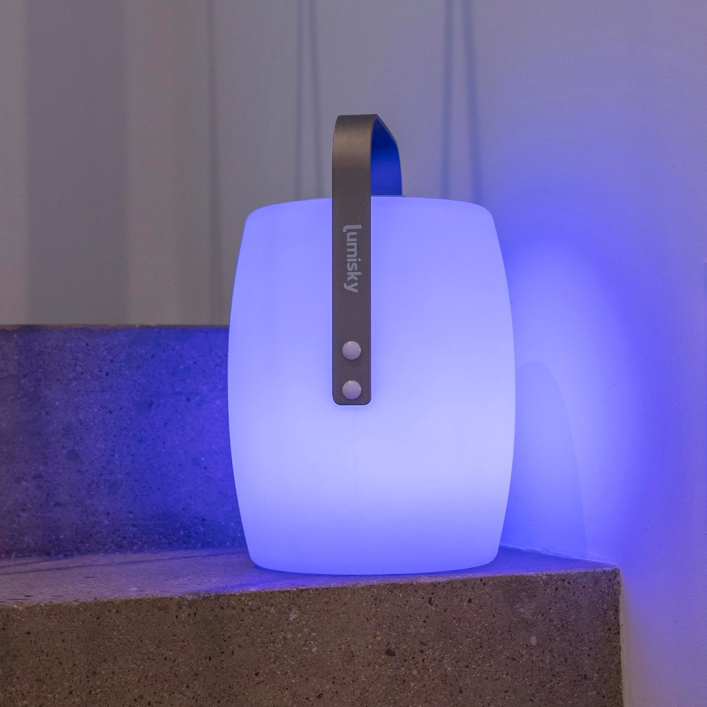 Drahtlose Bluetooth-Lautsprecherlampe Aluminiumgriff dimmbar weiß/multicolor LED LUCY PLAY H31cm mit Fernbedienung