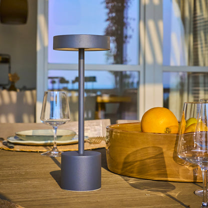 Tischleuchte wireless touch Aluminium dunkelgrau LED ROBY H30cm