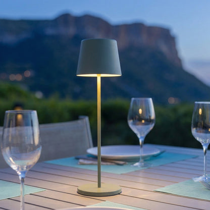 KELLY OLIVE H38cm dimmbare Tischleuchte Touch Wireless Aluminium grün weiße LED